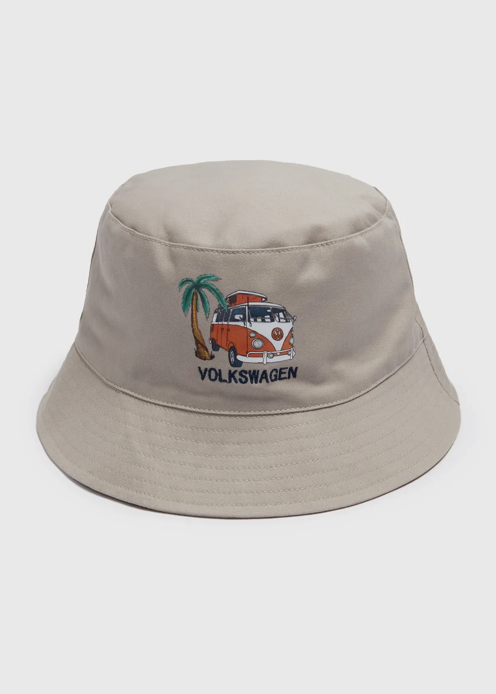 Grey Orange Embroidered Bucket Hat - Small/Medium Image 1