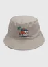 Grey Orange Embroidered Bucket Hat - Small/Medium Image 1