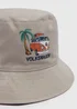 Grey Orange Embroidered Bucket Hat - Small/Medium Image 2