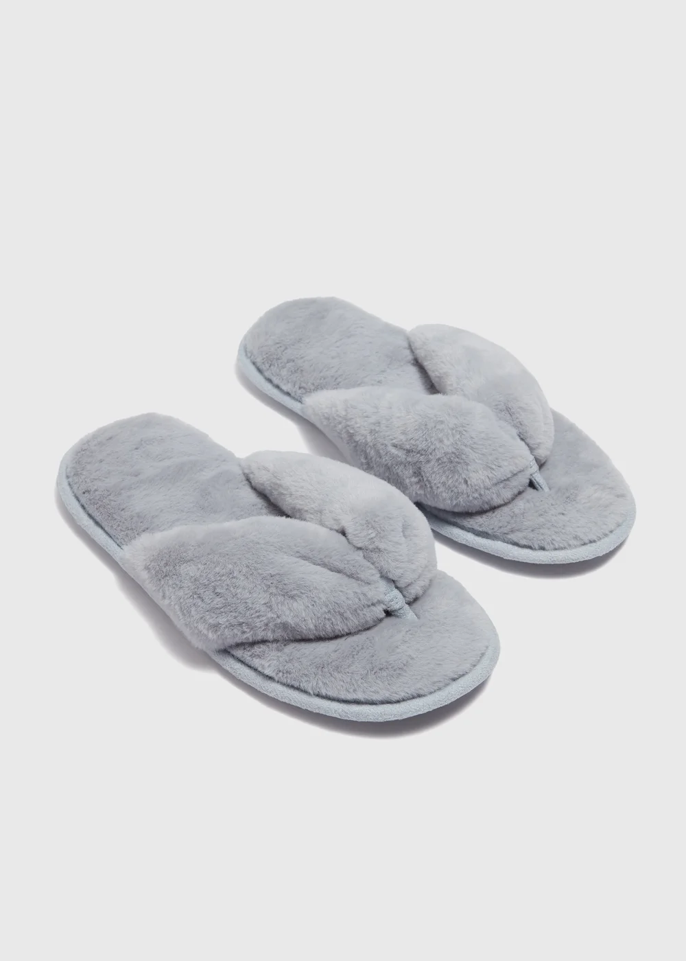 Grey Fur Slippers - Small Image 1