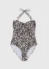 Brown Animal Print Tie Front Swimsuit - 6 Image 4