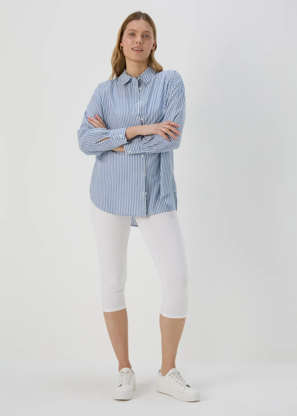 White Cropped Leggings - 8 Image 1