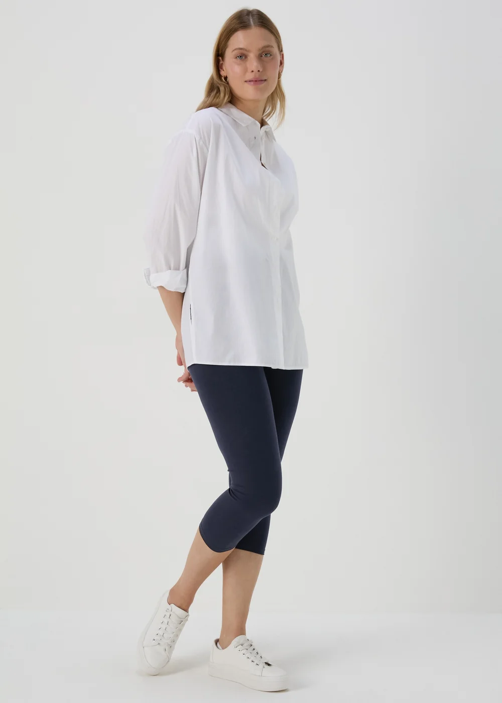 Blue Cropped Leggings - 8 Image 1