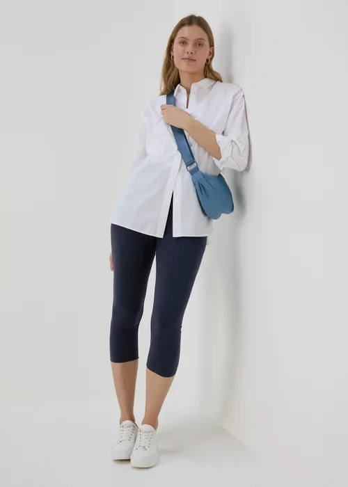 Blue Cropped Leggings - 8 Image 4