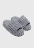 Grey Towelling Platform Sliders - Small Image 1