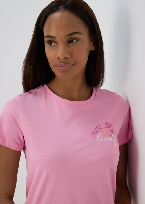 Pink Lovely Palm Print Pyjama Set - Extra small Image 3