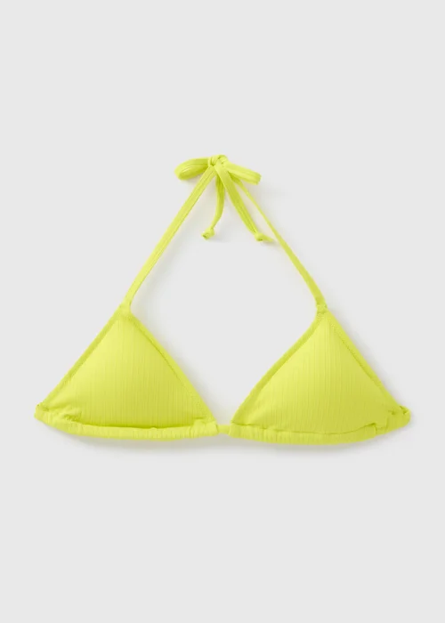 Lime Triangle Ribbed Bikini Top - 6 Image 4
