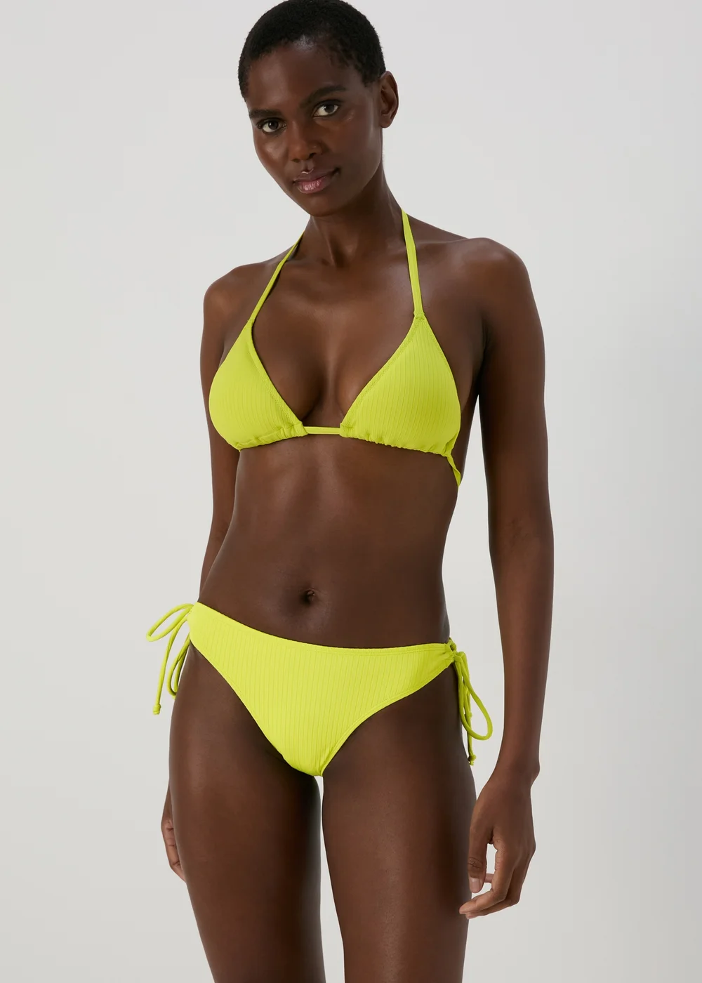 Lime Triangle Ribbed Bikini Briefs - Size 6 Image 1