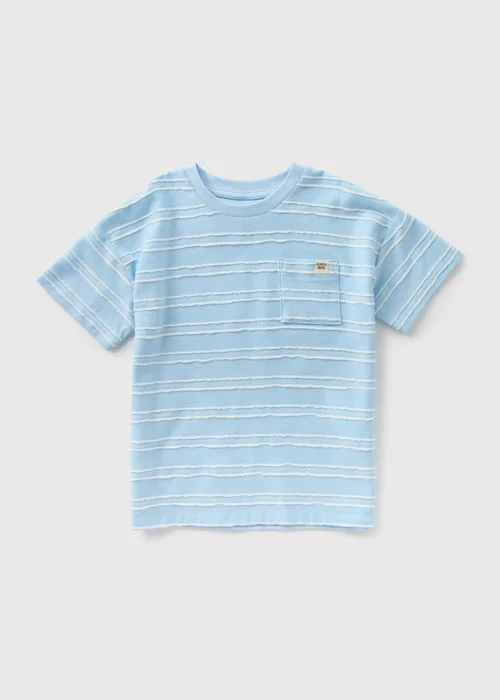 Boys Blue Stripe Textured T-Shirt (1-7yrs) - 1 to 1 half years Image 1