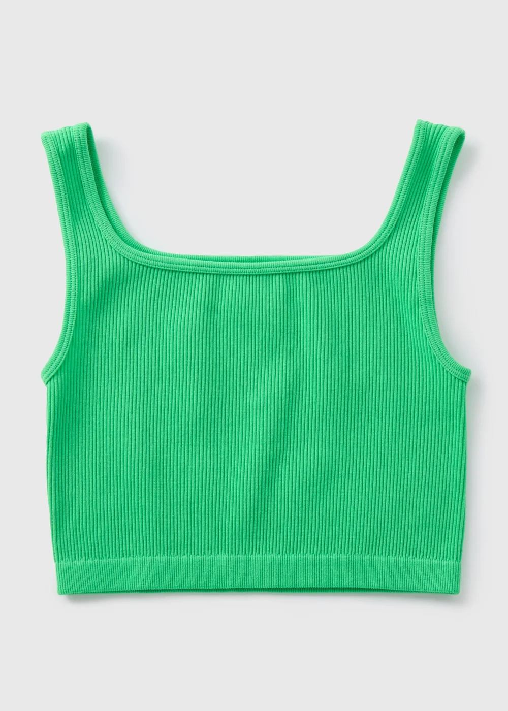 Girls Green Seamless Ribbed Vest (7-15yrs) - Small Image 1