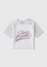 Girls White Venice Beach Grey Ringer T-Shirt (7-15yrs) - Age 7 Years Image 1