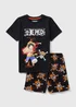 One Piece Kids Black Pyjama Top & Shorts Set (7-13yrs) - Age 7 Years Image 1