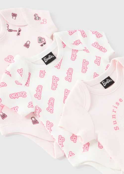 Baby 3 Pack Pink Barbie Bodysuits (Newborn-18mths) - 0-3 months Image 2