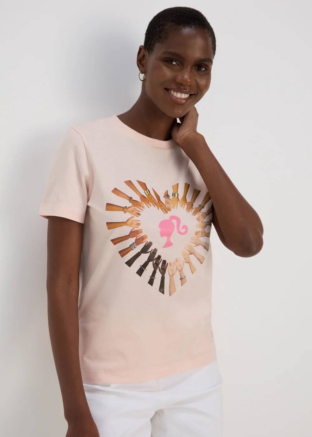 Barbie Pink Hands Print T-Shirt - 8 Image 1
