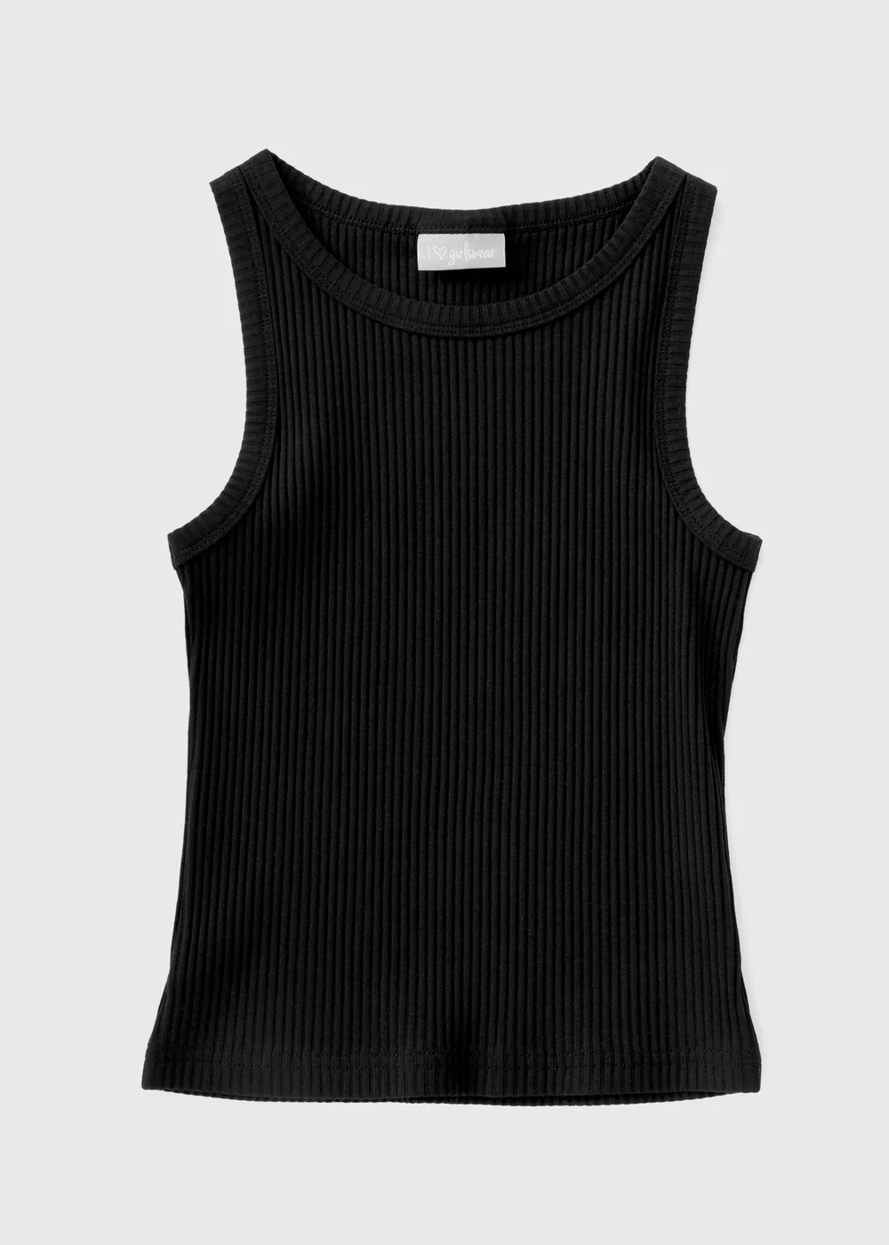 Girls Black Ribbed Vets (7-15yrs) - 7 Yrs Image 1