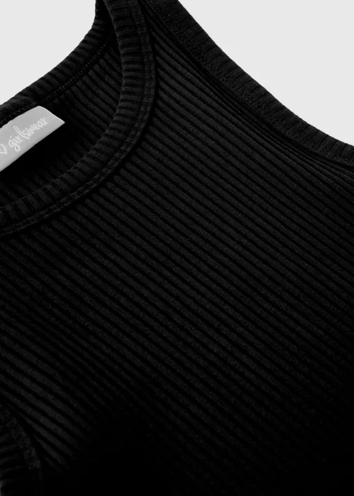 Girls Black Ribbed Vets (7-15yrs) - 7 Yrs Image 2
