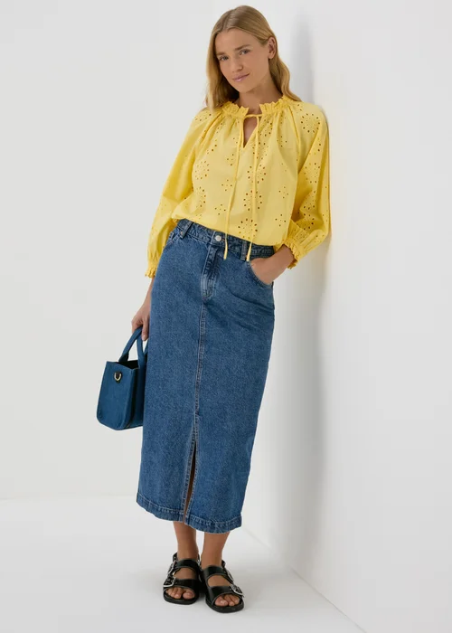 Lemon Broid Peasent Blouse Top - 8 Image 1