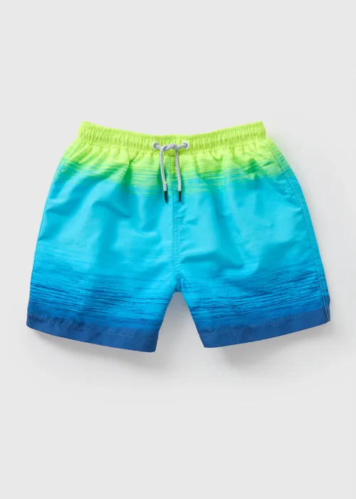 Boys Blue Ombre Swim Shorts (7-11yrs) - 6-7 Yrs Image 1