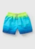 Boys Blue Ombre Swim Shorts (7-11yrs) - 6-7 Yrs Image 1