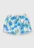 Boys Blue Palm Print Swim Shorts (6-11yrs) - Age 6 - 7 Years Image 1