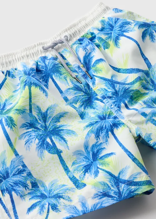 Boys Blue Palm Print Swim Shorts (6-11yrs) - Age 6 - 7 Years Image 2