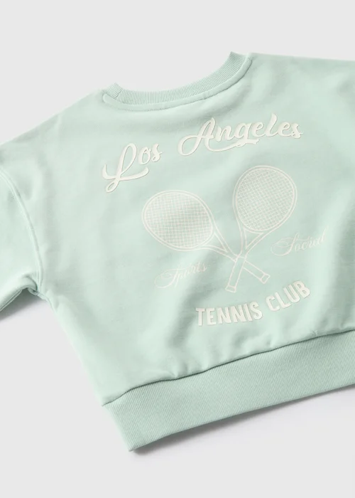 Girls Sage Green Los Angeles Tennis Club Sweatshirt (7-15yrs) - 7 Yrs Image 2