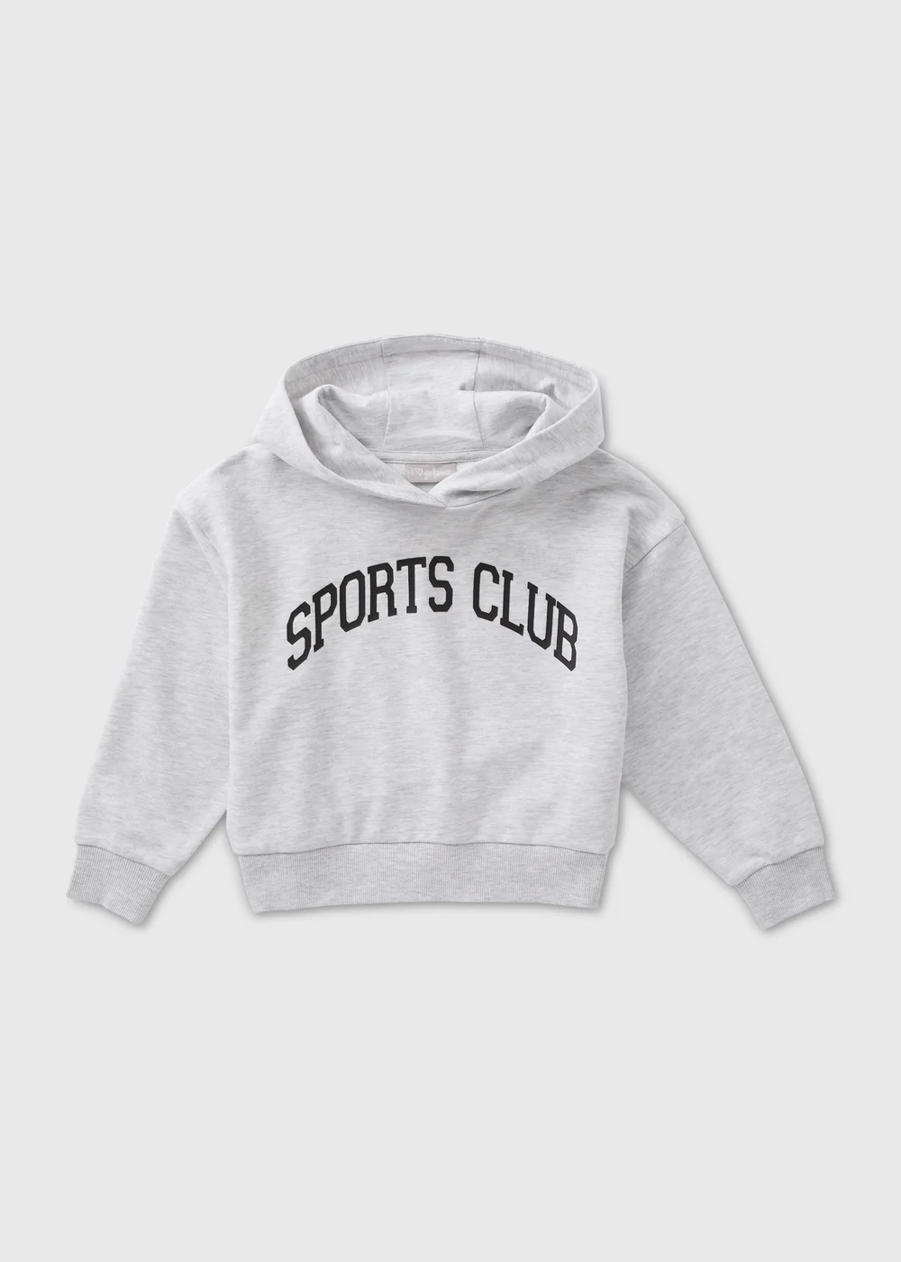Girls Grey Marl Varsity Slogan Hoodie (7-15yrs) - 7 Yrs Image 1