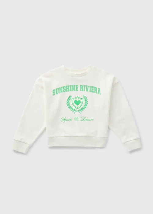 Girls Cream Sunshine Riviera Sweatshirt (7-15yrs) - 10 Yrs Image 1