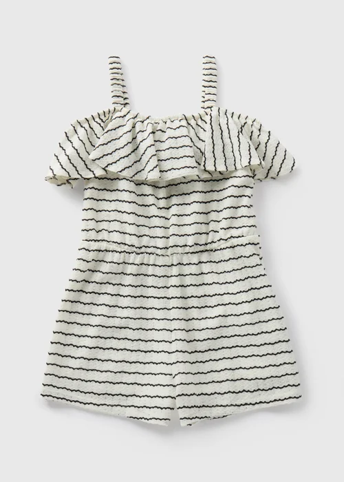 Girls Cream Mono Crinkle Playsuit (7-13yrs) - 7 Yrs Image 1