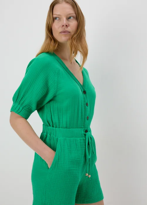 Green Double Cloth Playsuit - 8 Image 1