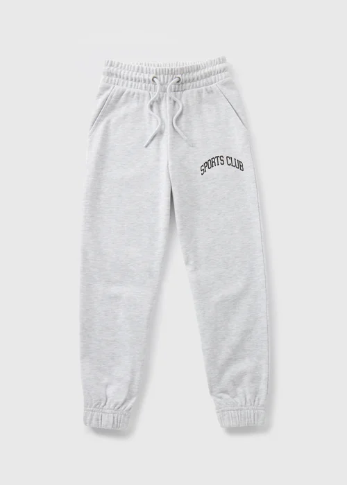 Girls Grey Marl Sports Club Joggers (7-15yrs) - 8 Yrs Image 1