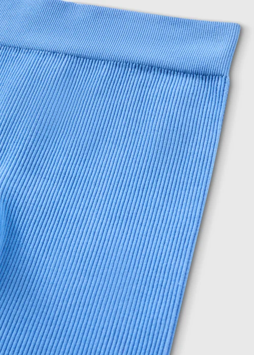 Girls Blue Seamless Ribbed Shorts (7-15yrs) - Small Image 2