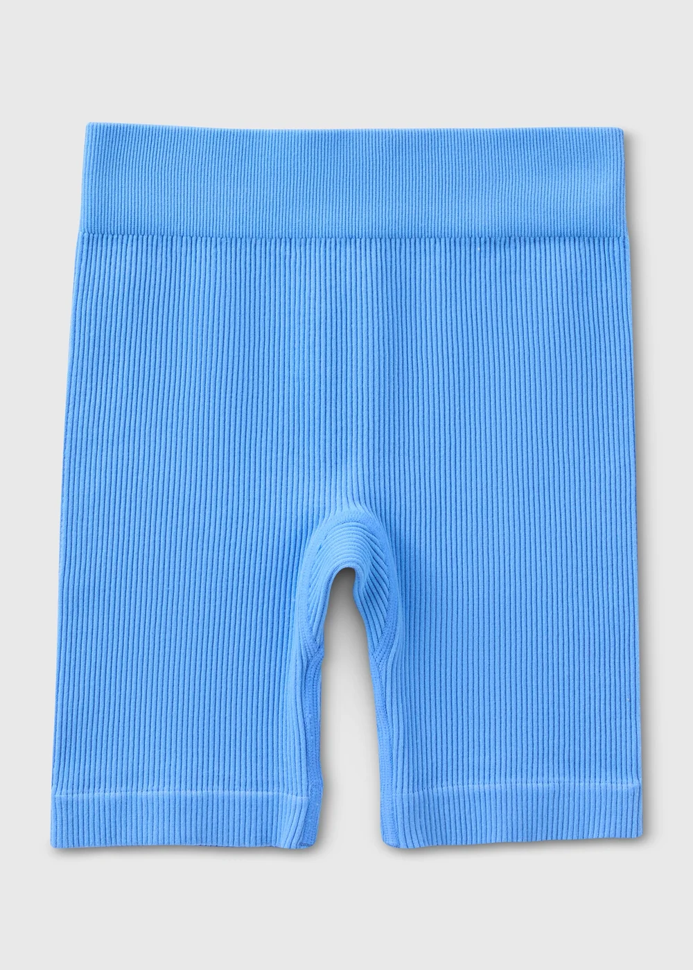 Girls Blue Seamless Ribbed Shorts (7-15yrs) - Small Image 1