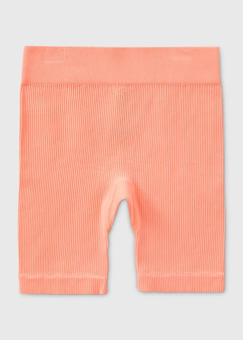 Girls Coral Seamless Ribbed Shorts (7-15yrs) - Small Image 1