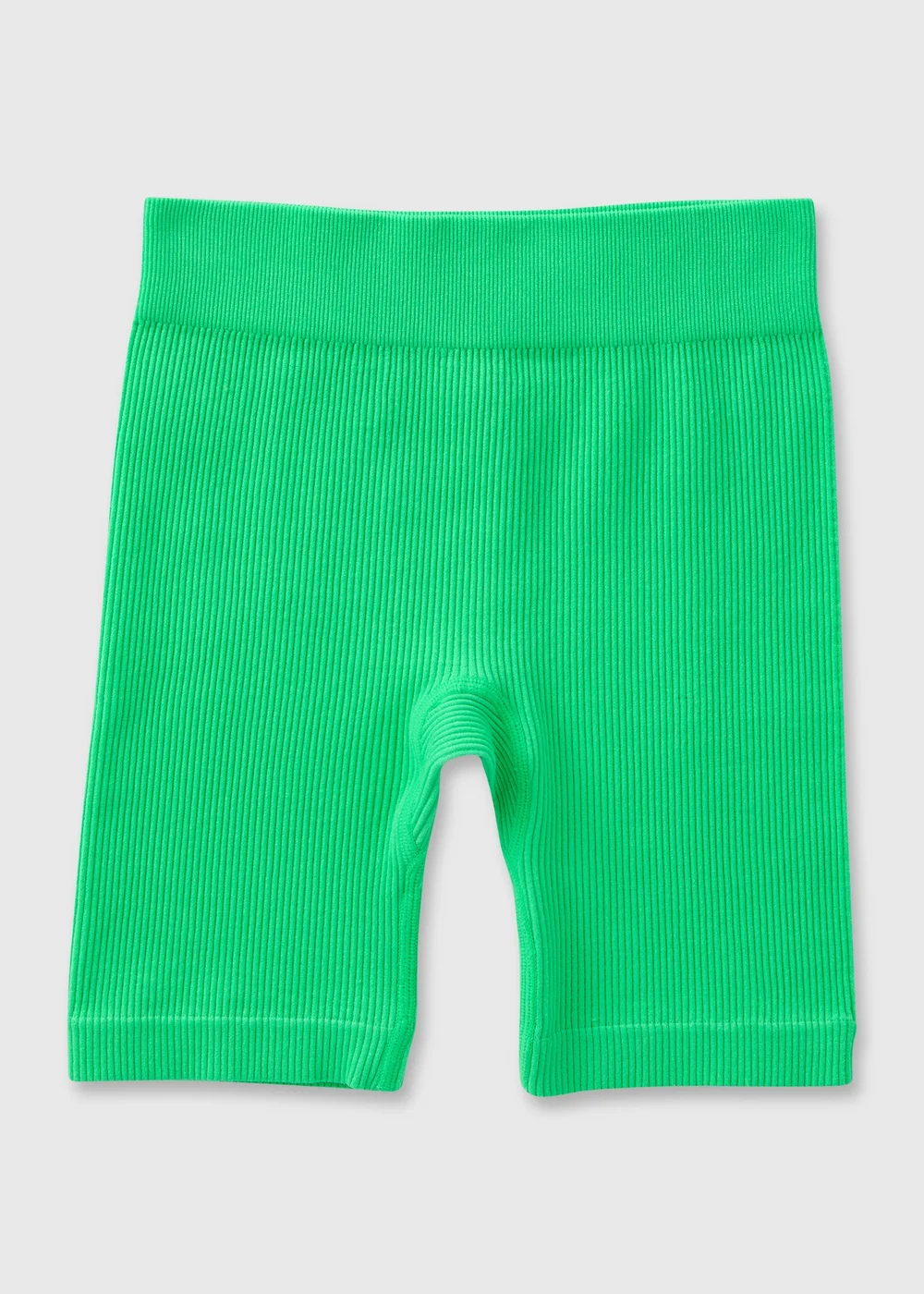 Girls Green Seamless Ribbed Shorts (7-15yrs) - Small Image 1