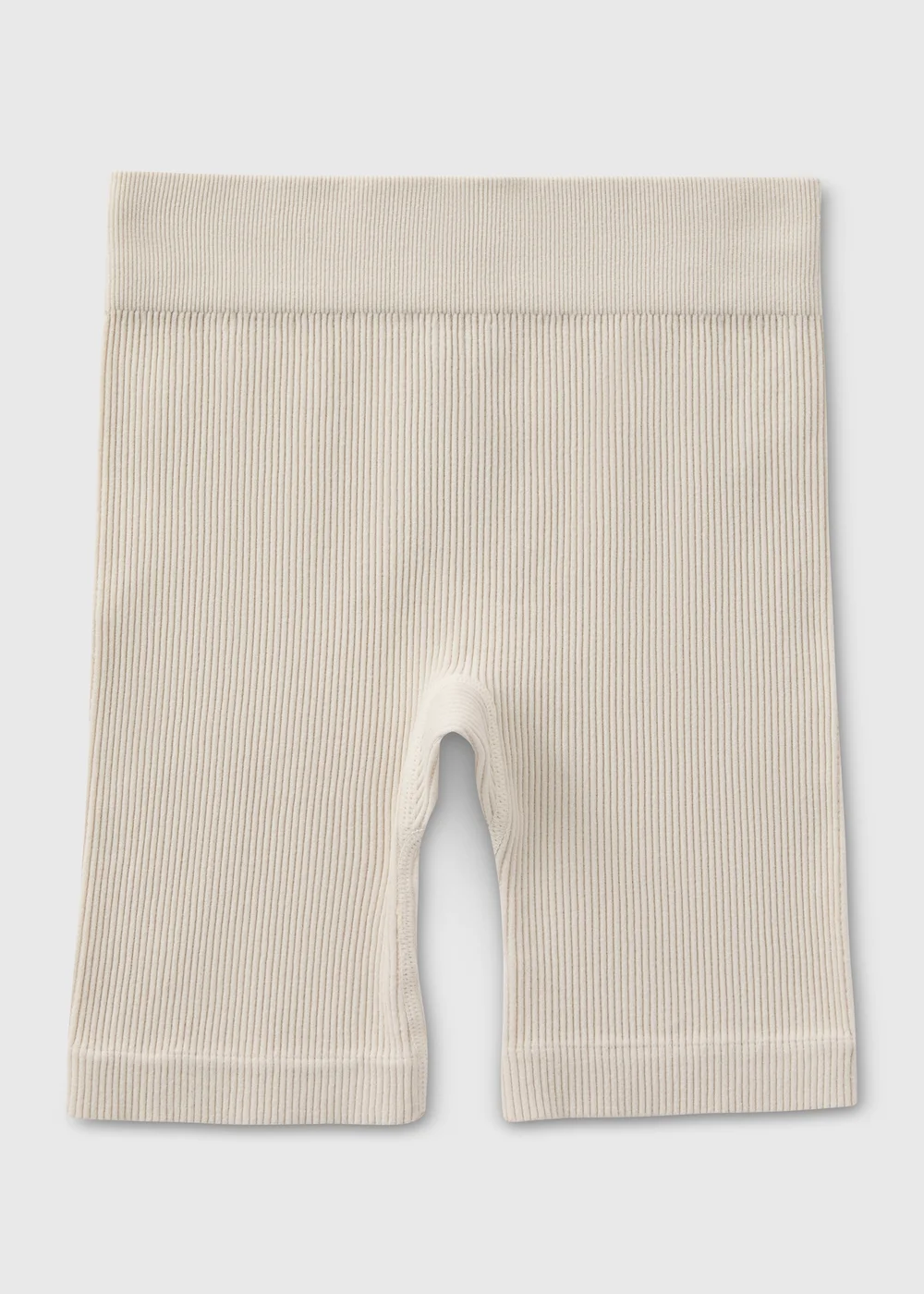 Girls Cream Seamless Ribbed Shorts (7-15yrs) - S Image 1