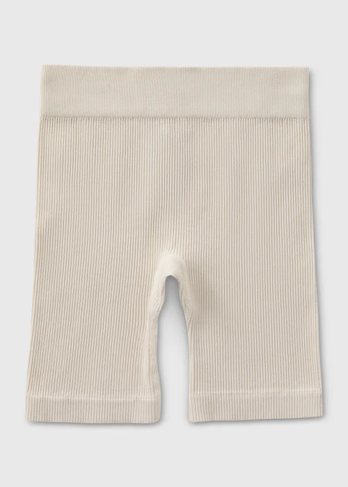 Girls Cream Seamless Ribbed Shorts (7-15yrs) - S Image 1