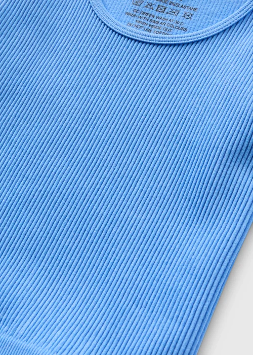 Girls Blue Seamless Ribbed T-Shirt (7-15yrs) - S Image 2