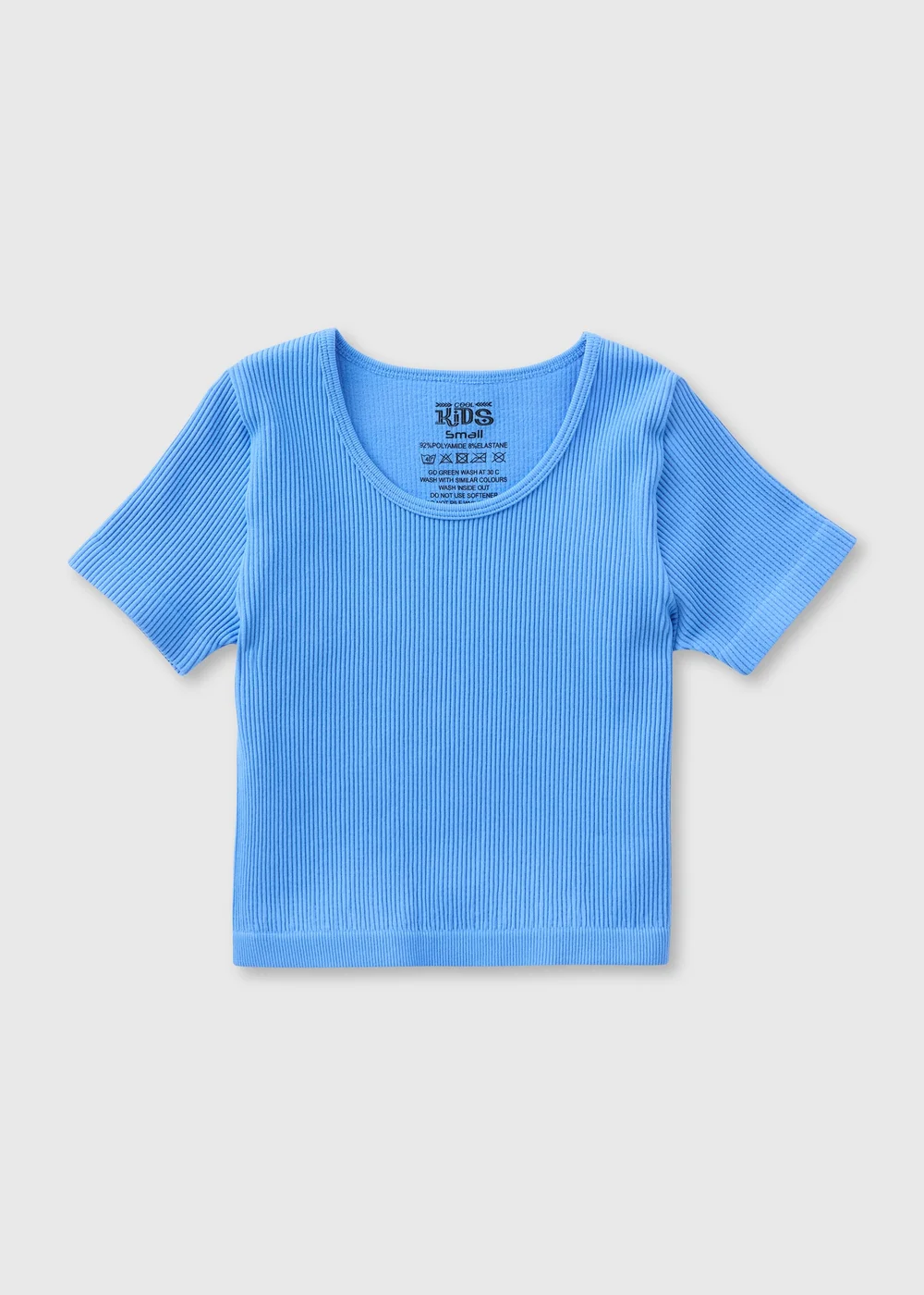 Girls Blue Seamless Ribbed T-Shirt (7-15yrs) - S Image 1