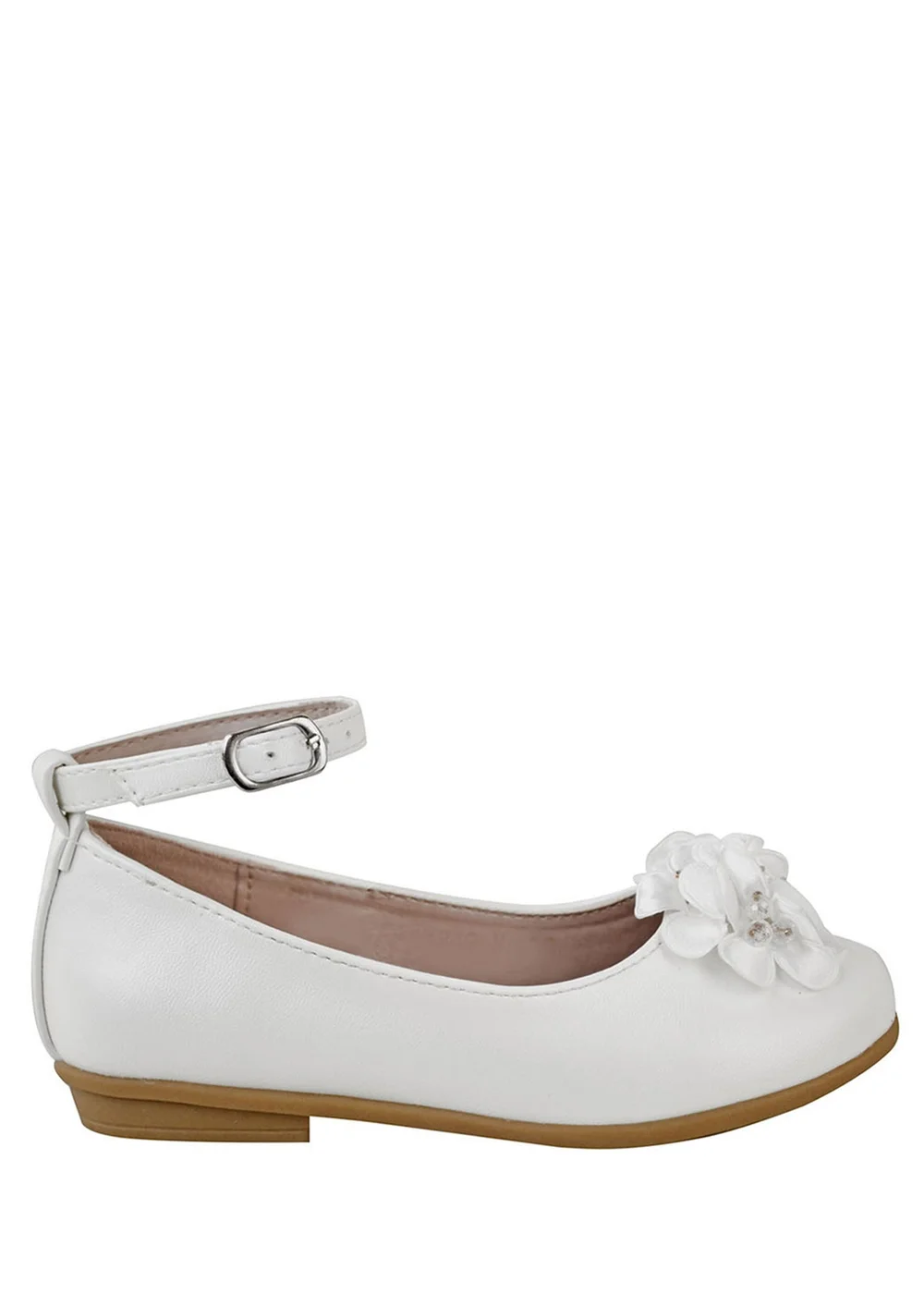 Where's That From Kids White Lacen Platform Flower Embellished Shoes - 2 Image 1