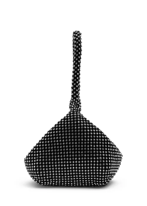 Where's That From Black Nicki Diamante Mini Pouch Bag - One Size Image 1