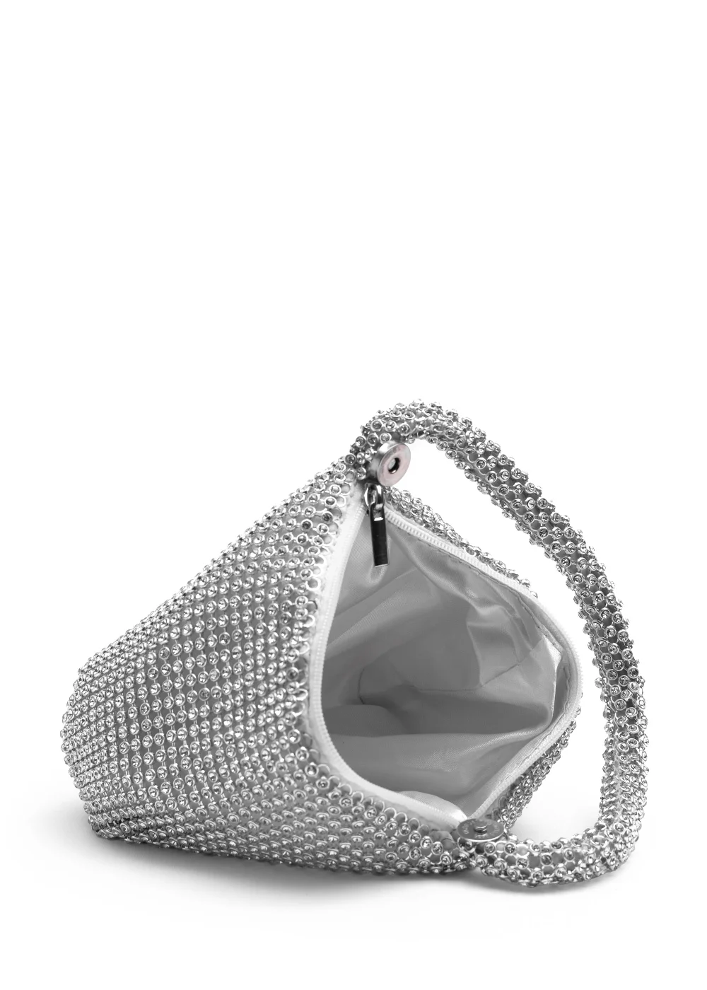 Where's That From Silver Nicki Diamante Mini Pouch Bag - One Size Image 2