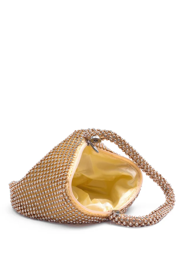 Where's That From Rose Gold Nicki Diamante Mini Pouch Bag