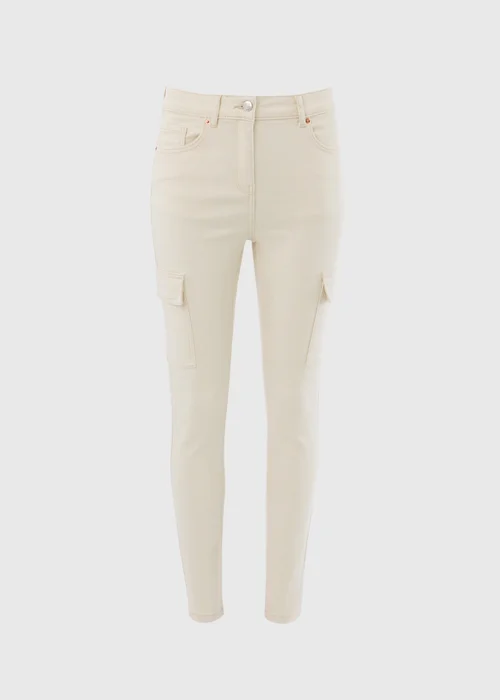 Ecru Skinny Fit Cargo Jeans - 8 Image 5
