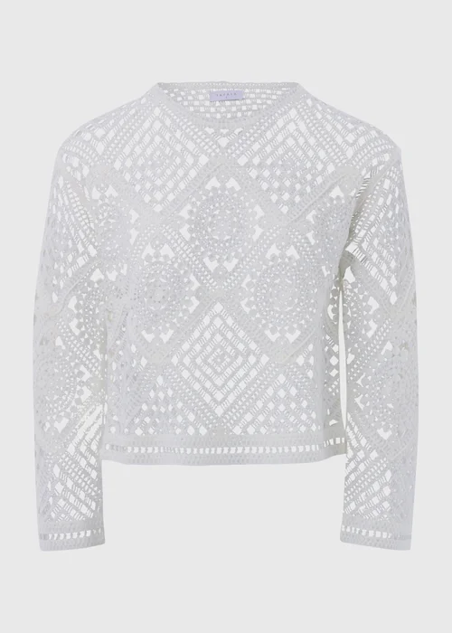 White Kimono Sleeve Lace Top - Extra small Image 5