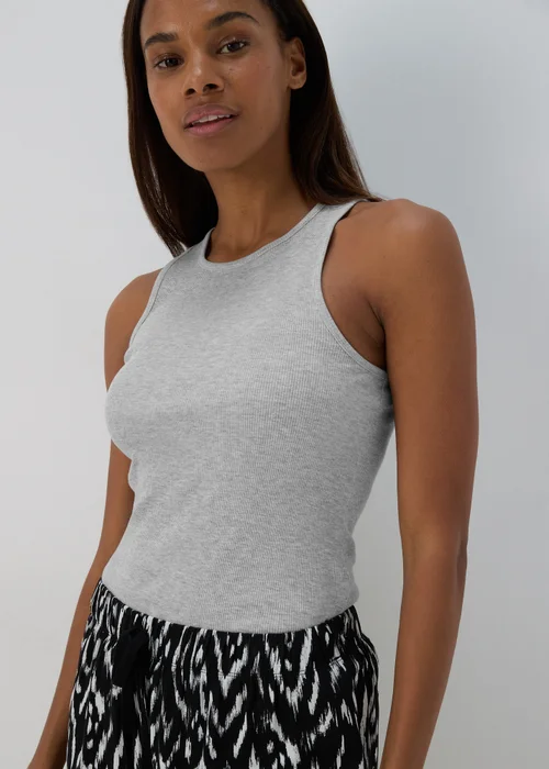 Grey Pyjama Top & Printed Shorts Set - Small Image 3