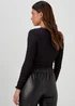 Black Textured Long Sleeve Top - Size 8 Image 2