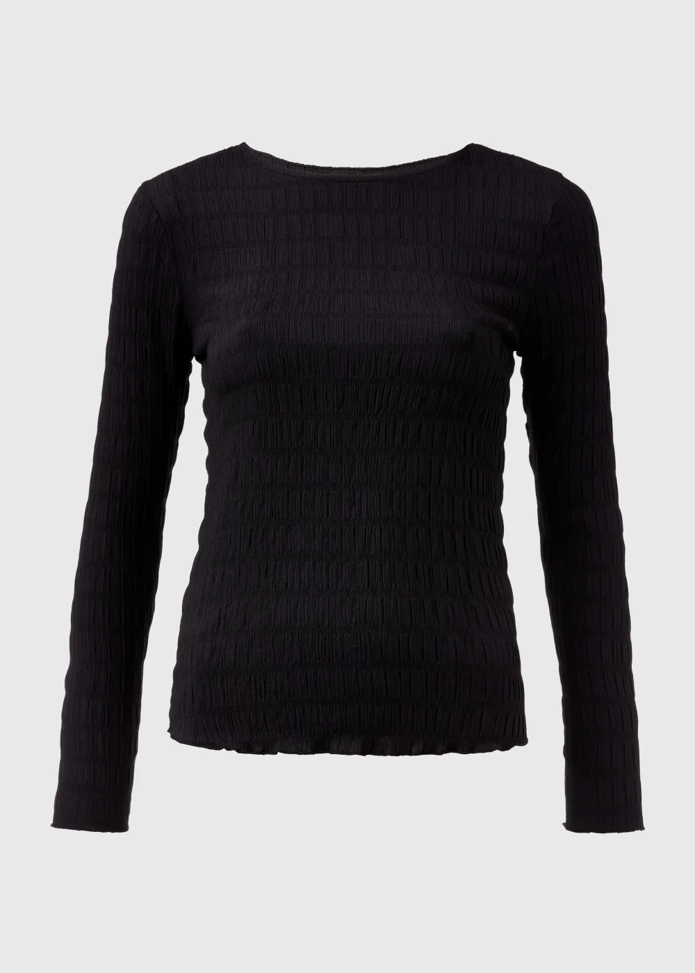 Black Textured Long Sleeve Top - Size 8 Image 5