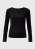 Black Textured Long Sleeve Top - Size 8 Image 5