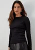 Black Textured Long Sleeve Top - Size 8 Image 3